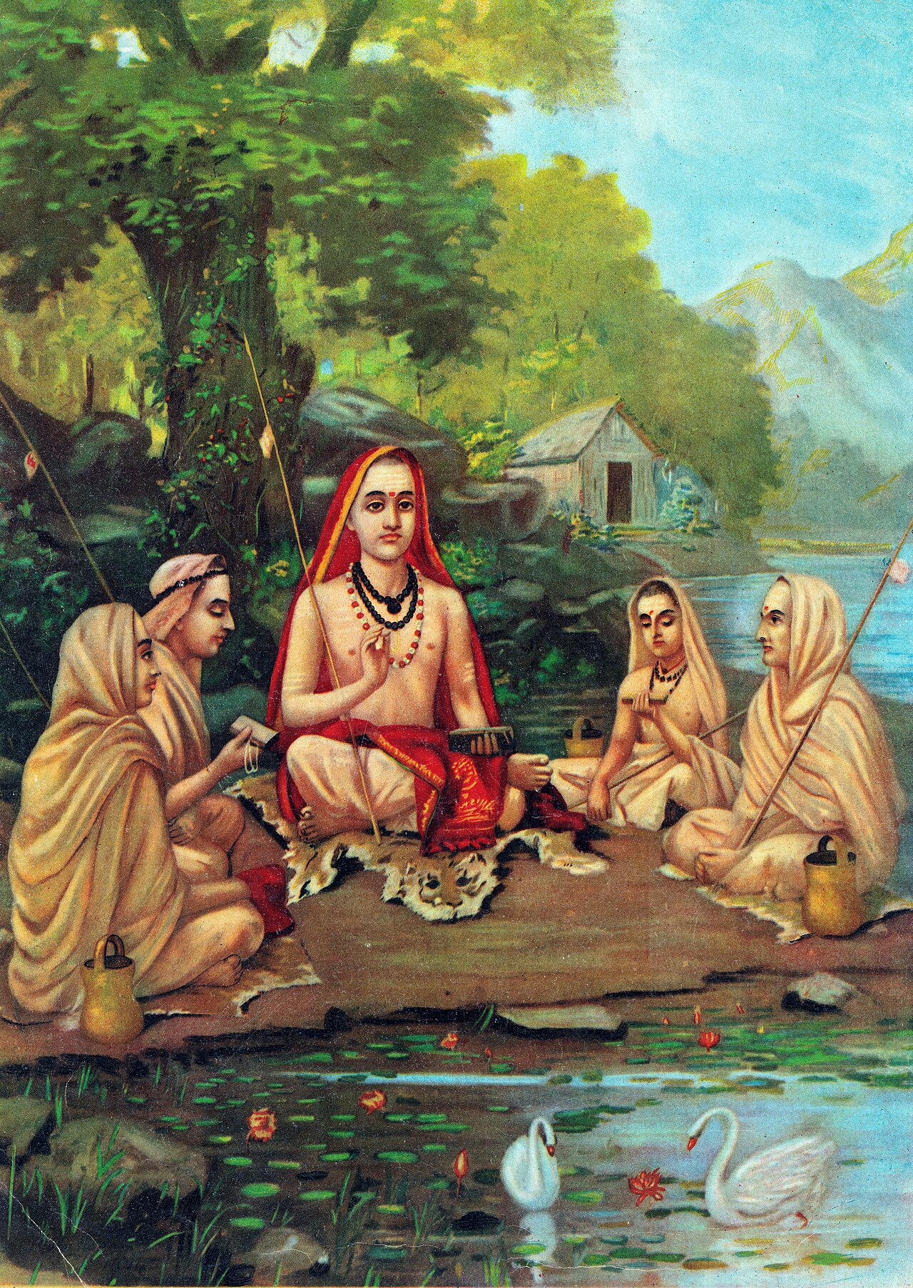 Adi Shankaracharya — Raja Ravi Varma painting. The 8th-century philosopher who systematized Advaita Vedanta